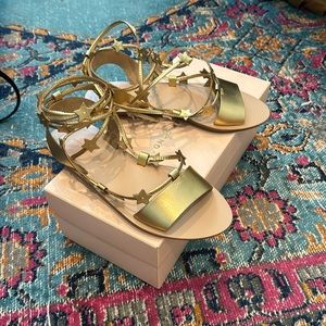 Loeffler Randall gold Starla sandals